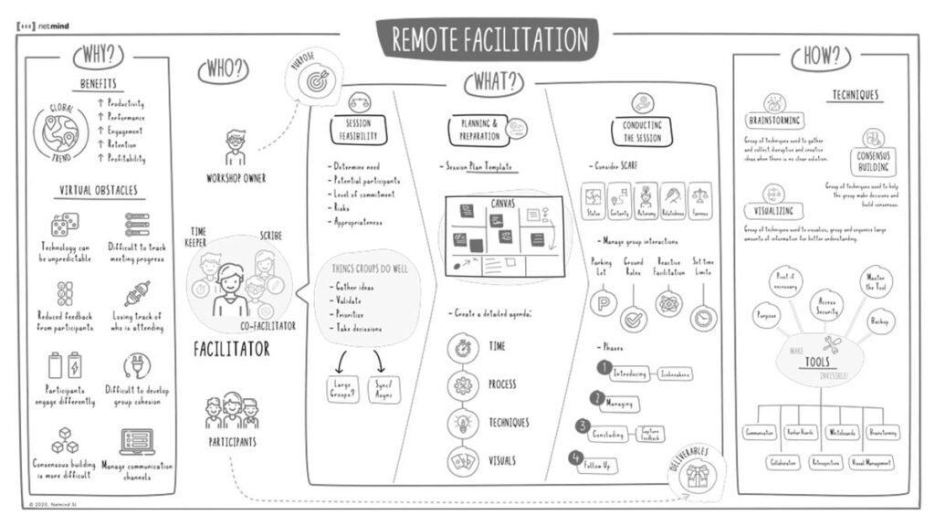 agile remote facilitation infographic